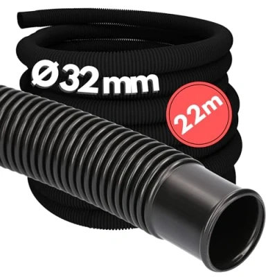 Image de 22 mètres Kalitec Tuyau de piscine 32mm, noir I 32 mm pour pompe Made in Germany Résistant au chlore Indéformable passage