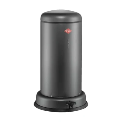 Image de WESCO Poubelle Baseboy de couleur graphite mat, tôle d&#039;acier revêtue par pulvérisation, volume 20 litres, insert en métal, amortisseur intégré, pédale métal avec surface marche caoutchouc