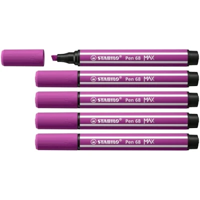 Image de Feutre dessin STABILO Pen 68 MAX ARTY Lot x 5 Feutres Coloriage Pointe Large lilas