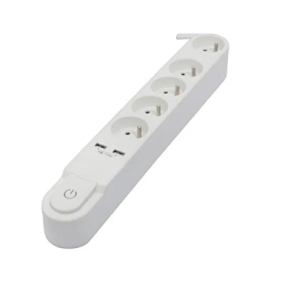 Image de CHACON Bloc Design avec Interrupteur et 2 USB 5 x 16 A 3m