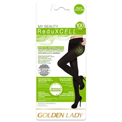 Image de Goldenlady Reduxcell 100 2p Bas Autofixants, DEN, Noir (Nero 099a), Medium (Taille Fabricant: 3 M) (Lot de 2) Femme