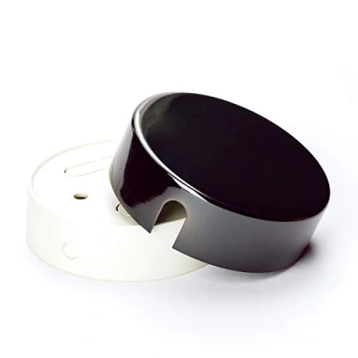 Image de ORION LIGHTSTYLE Boîte de jonction en laiton pour baldaquin Rosace Rosette dérivation Couvercle noir brillant (noir nickel)