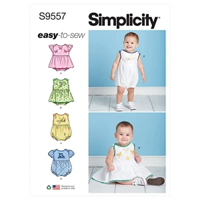 Image de Simplicity SS9557A Barboteuse pour bébé A XXS XS M L