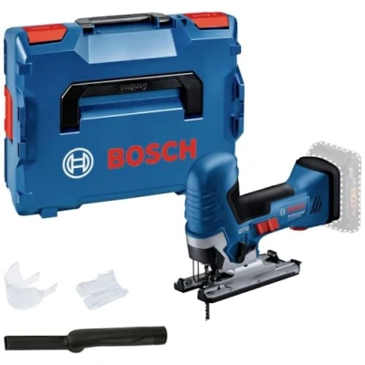 Image de Bosch Professional scie sauteuse sans fil 18 V GST 125 S (idéale pour les coupes courbes et croisées, support de lame SDS, avec 1 sauteuse, kit d&#039;extraction poussière, en L BOXX)