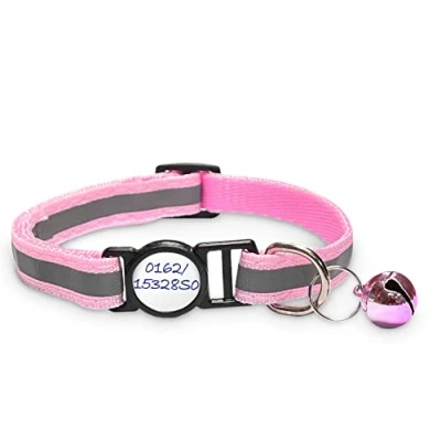 Image de Girafus Collier Chat Anti Etranglement Réfléchissant/ 5 x Autocollant pour Numéro De Téléphone Ou Nom Identification/Collier Traceur Localisateur Chatton Accessoires