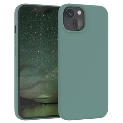 Image de EAZY Case Premium Housse Silicone pour iPhone 13 avec Protection Appareil Photo et Doublure intérieure étui en de Bumper Handy Vert Nuit