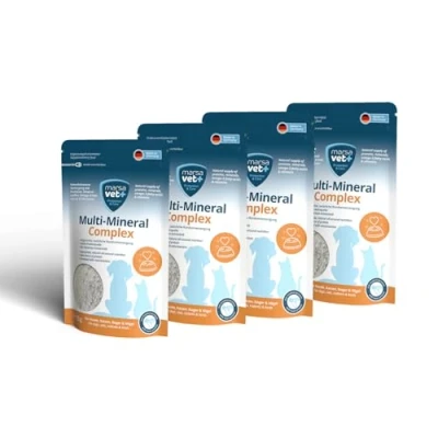 Image de Marsavet Multi Mineral Complex Poudre 4x125g Complément Alimentaire avec Vitamines, Minéraux, Oméga 3 &amp; Protéines pour Chiens, Chats et Autres Animaux Domestiques.Il fournit des nutriments