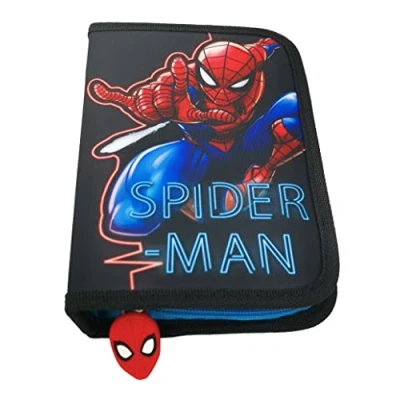 Image de Trousse à Crayons 2 Compartiments Double Plan Cadeau pour Fille Spiderman