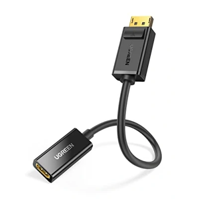 Image de Ugreen 1080P 60Hz DisplayPort to HDMI Adapter, Unidirectional, Male Female Black Connector (Model 40362)