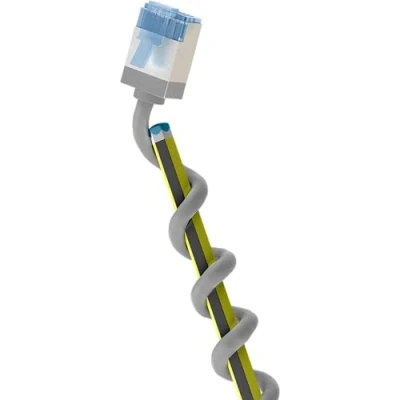 Image de goobay 74310 Câble patch slim/ultra flexible RJ45 CAT 6A U/FTP CU/Câble Ethernet fin avec connecteurs courts / 10 Gbit/s LSZH Protection anti torsion Gris 5 m