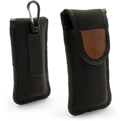 Image de iGadgitz U6550 Noir Housse Pochette Néoprène Case Compatible avec Dictaphone Numérique Enregistreur Vocal (Dimensions Interne: 125x45x21mm)