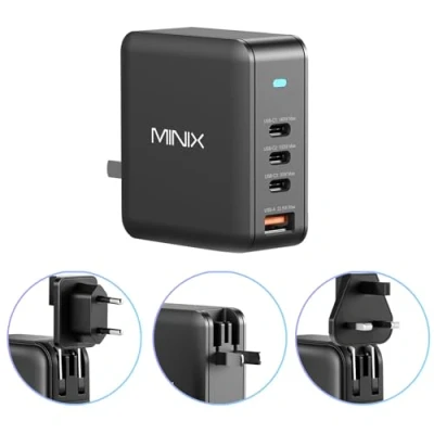 Image de MINIX chargeur USB C 165 W, GaN II PD3.1 Max 140 mural Turbo 4 ports, station de charge rapide, compatible avec MacBook Pro/iPad Air/iPhone15 14 13Pro Max/Galaxy S24 Ultra et plus