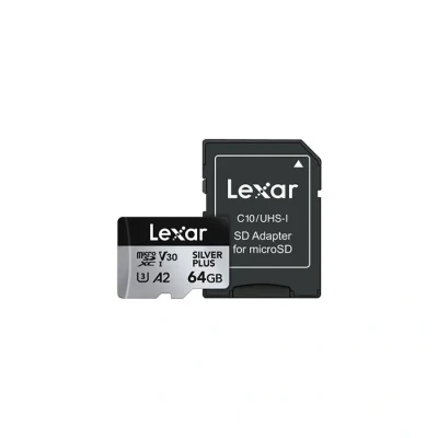 Image de Carte mémoire micro SD LEXAR MICROSDXC 64GO SILVER PLUS