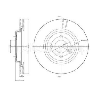 Image de METELLI 23 0666C Disque de frein 276,0 22,0 5 64,1 ventilé peint MINI: 3/5 portes, Cabriolet