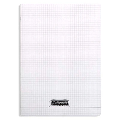 Image de Calligraphe 18130C Un Cahier Agrafé Incolore (une Marque de Clairefontaine) A4 21x29,7 cm 96 Pages Petits Carreaux Papier Blanc 90 g Couverture Polypro Transparent
