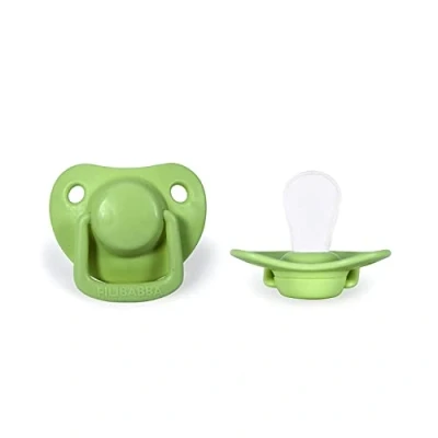 Image de Filibabba® Lot de 2 tétines pour bébé en silicone dans belles couleurs mates tétine adaptée à la mâchoire Design danois pièces avec boîte (Pistachio, 0 6 mois)