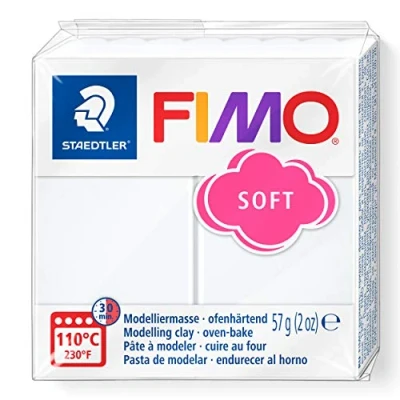 Image de Staedtler Pâte Modeler Fimo Soft Coloris Blanc Pain 56 g, Blanc, 57 g