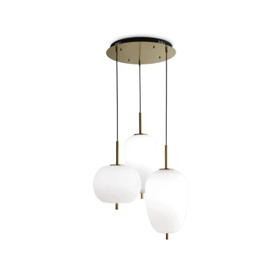 Image de Ideallux Ideal Lux Umile suspension LED x3 laiton/blanc