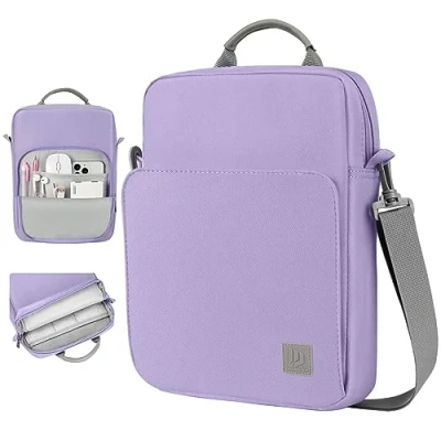 Image de Dadanism 9 11&quot; Housse Sac Tablette avec Bandoulière pour iPad Air 2024, 9/8/7e Gén 10,2, Pro 11 M4 M2 2024 2018, 5/4 10,9, 10e Gén, Galaxy Tab A8/A9+/S9 FE, Gris Violet