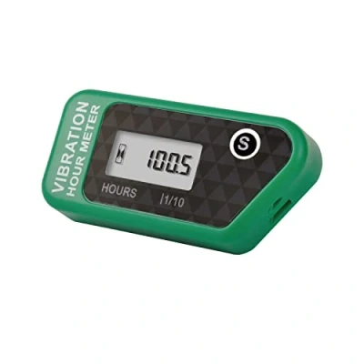 Image de Yooreal Compteur horaire sans fil alimenté par batterie, jauge de détection vibration pour tracteur pelouse, chariot golf, tronçonneuse, déchiqueteuse à bois, fendeuse bûches(Green)