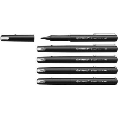 Image de STABILO Stylo feutre pointe moyenne dr!ver M Lot x 5 feutres noir