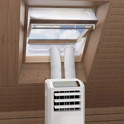 Image de Tissu d’Isolation HOOMEE Pour Fenêtre à Pivot Central avec un Périmètre Allant De 381cm 460cm Climatiseur Mobile et Sèche Linge Adapté Toutes les Unités Mobiles Climatisation