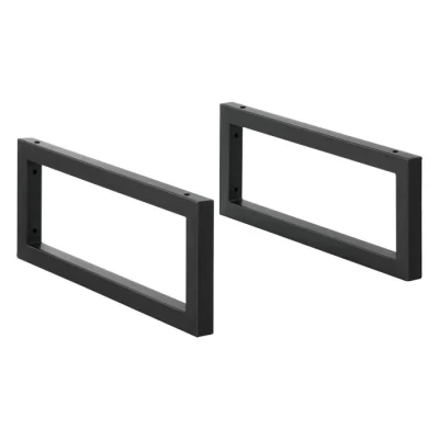 Image de Lot de 2 Consoles Murales Design Set d&#039;Éléments Meuble DIY en Acier Supports pour Montage au Mur 50 x 20 cm Noir Mat