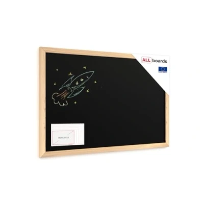 Image de ALLboards Tableau noir à craie 60x40 cm avec cadre en bois ECO