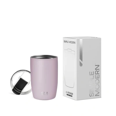 Image de Simple Modern Tasse de Café Voyage avec Couvercle Rabattable Glacé Isolée en Acier Inoxydable Cadeaux pour Femmes et Hommes Voyager Collection 350ml Lavender Mist