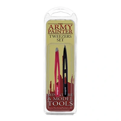 Image de The Army Painter Tweezers Set Lot de deux Pinces : une à Bout Plat et Pointu, adaptées l’Assemblage Figurines en Plastique, Résine Métal pour Jeux Table Wargames