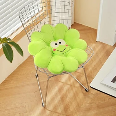 Image de EQLEF Coussin Fleur Mignon, Coton Grenouille de siège Oreiller décoratif Voiture Sol pour Le Bureau à Domicile et l&#039;école des Enfants