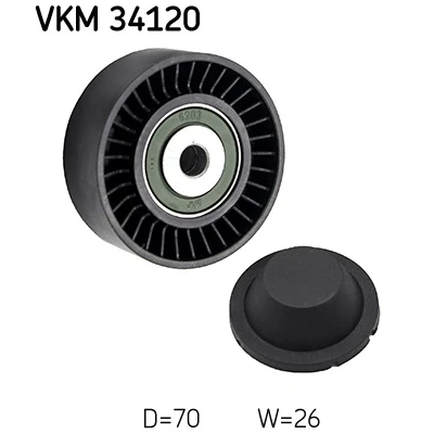 Image de SKF VKM 34120 Galet Enrouleur FORD: S Max Mk1, MONDEO 4, Galaxy Mk2 MPV, LAND ROVER: Freelander 2 SUV
