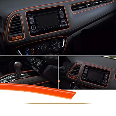 Image de MASO Bande décorative Universelle pour intérieur de Voiture 5 m Orange ABS 3D avec Outil