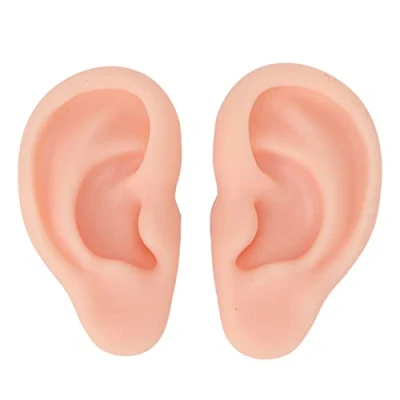 Image de modèle d&#039;oreille en silicone, souple et flexible gauche droit pour la pratique du perçage d&#039;oreilles, parties corps moule silicone(Couleur de peau claire)