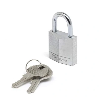 Image de Master Lock 9130EURDCC Cadenas à Clé en Aluminium Massif, Gris, 3 x 5,2 1,6 cm
