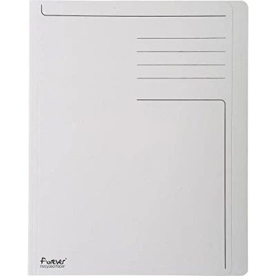 Image de Exacompta Réf. 441019E Paquet de 100 chemises rigides imprimées à bord décalé Forever® 280 g/m2 100% recyclées et certifiées Ange Bleu dimensions 24 x 32 cm pour format A4 couleur gris