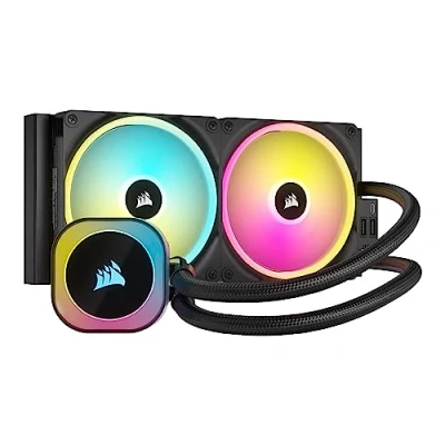 Image de CORSAIR iCUE Link H115i RGB Liquid CPU Cooler 280mm AIO Ventilateurs QX140 Convient à Intel LGA 1700, AMD AM5 Hub Système Inclus Noir