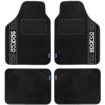 Image de SPARCO SPF510BK Ensemble de tapis sol Polyester avant et arrière 4 noir 66 x 47 cm (front), 37 (rear)