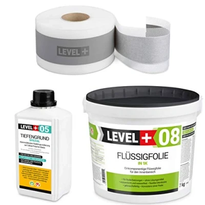 Image de SET03 kit d&#039;étanchéité pour douche, 7 kg, film liquide, 1 l, fond profond, 5 m, salle de bain, cuisine