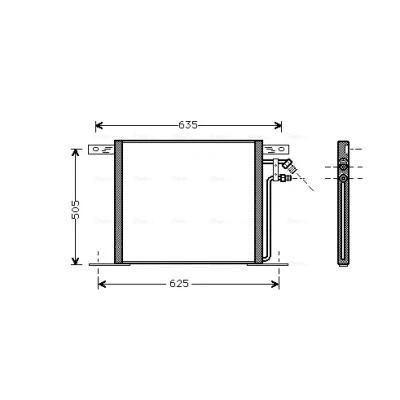 Image de AVA COOLING SYSTEMS MS5220 Condenseur De Clim sans déshydrateur 14mm 8,5mm Aluminium 519mm R1234yf MERCEDES BENZ: Vito Van, Bus, Classe V