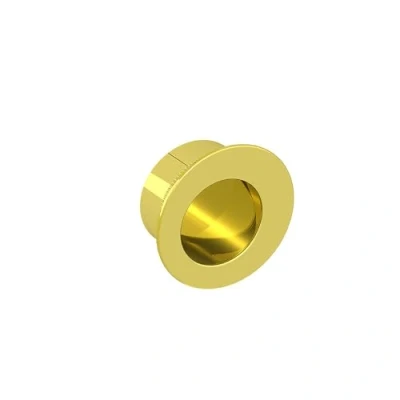 Image de Tire doigt rond Ø28 mm pour porte coulissante, acier finition doré