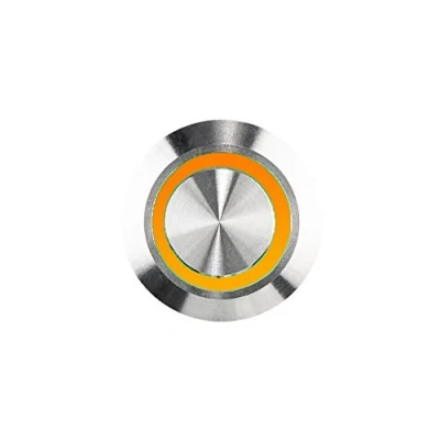 Image de HUBER LED Bouton de sonnette en acier inoxydable interrupteur sonnette, couleur claire orange, IP65, rond