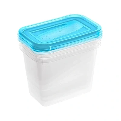 Image de keeeper Lot de 3 Boîtes Fraîcheur, x 1 l, 15,5 10,5 11,5 cm, Fredo Fresh, Bleu Transparent