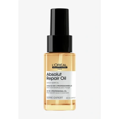 Image de L&#039;Oréal Professionnel Huile de Finition 10 en 1, Cheveux Abîmés à Sur Sollicité, Nourrit, Protège &amp; Adoucit, Sans Rinçage, Enrichie Germe Blé, Absolut Repair, Serie Expert, 30ml
