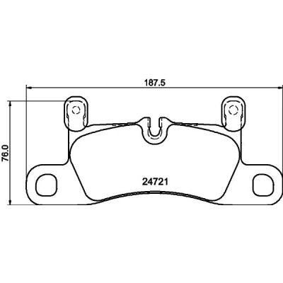 Image de HELLA 8DB 355 015 121 Jeu de plaquettes frein préparé pour indicateur d&#039;usure avec masses d&#039;équilibrage PORSCHE: Cayenne