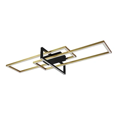 Image de Trio, Plafonnier, Salinas incl. 1 x LED,SMD,34,0 Watt,3000K,3900 Lm. Corps: Métal, Laiton mat L:100,0cm, L:40,0cm, H:11,5cm Réglable avec interrupteur,IP20,Non variable
