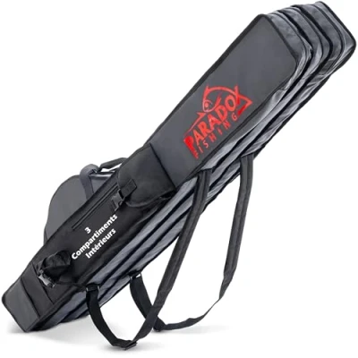 Image de Paradox Fishing Fourreau Canne a Peche I 3 Compartiments Intérieurs 160cm Sac de Housse