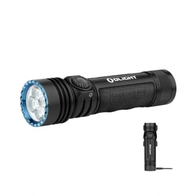 Image de OLIGHT Seeker 4 Pro LED Rechargeable Lampe de Poche 4600 Lumens Portée 260 Mètres Ultra Puissante Militaire Torche 5 Modes d&#039;éclairage IPX8 Étanche Flashlight pour et Sauvetage etc