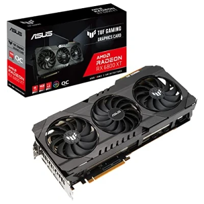 Image de ASUS TUF gaming AMD Radeon RX 6800 XT OC Edition Carte graphique (16GB GDDR6, RDNA 2, PCIe 4.0, HDMI 2.1, DisplayPort 1.4a, Ventilateurs à double roulement billes)