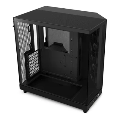 Image de NZXT H6 Flow CC H61FB 01 Boîtier Moyen Tour Compact Double Chambre Airflow Panneaux panoramiques en Verre Haute Performance Comprend 3 Ventilateurs 120 mm Noir